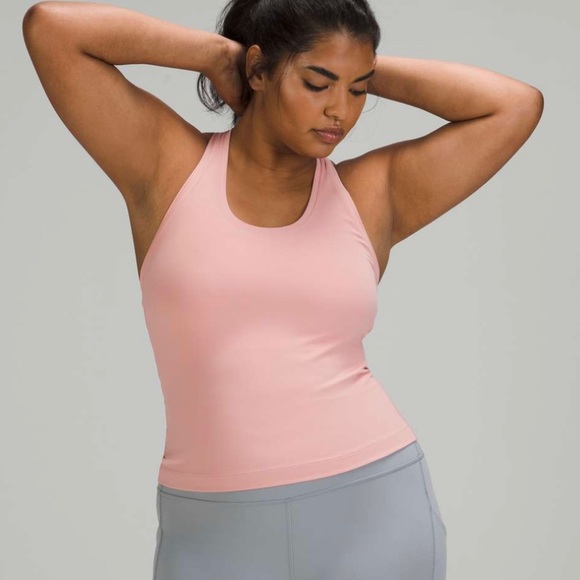 NWT Cool Racerback Short Tank Top (Nulu), Pink Puff - Picture 2 of 3